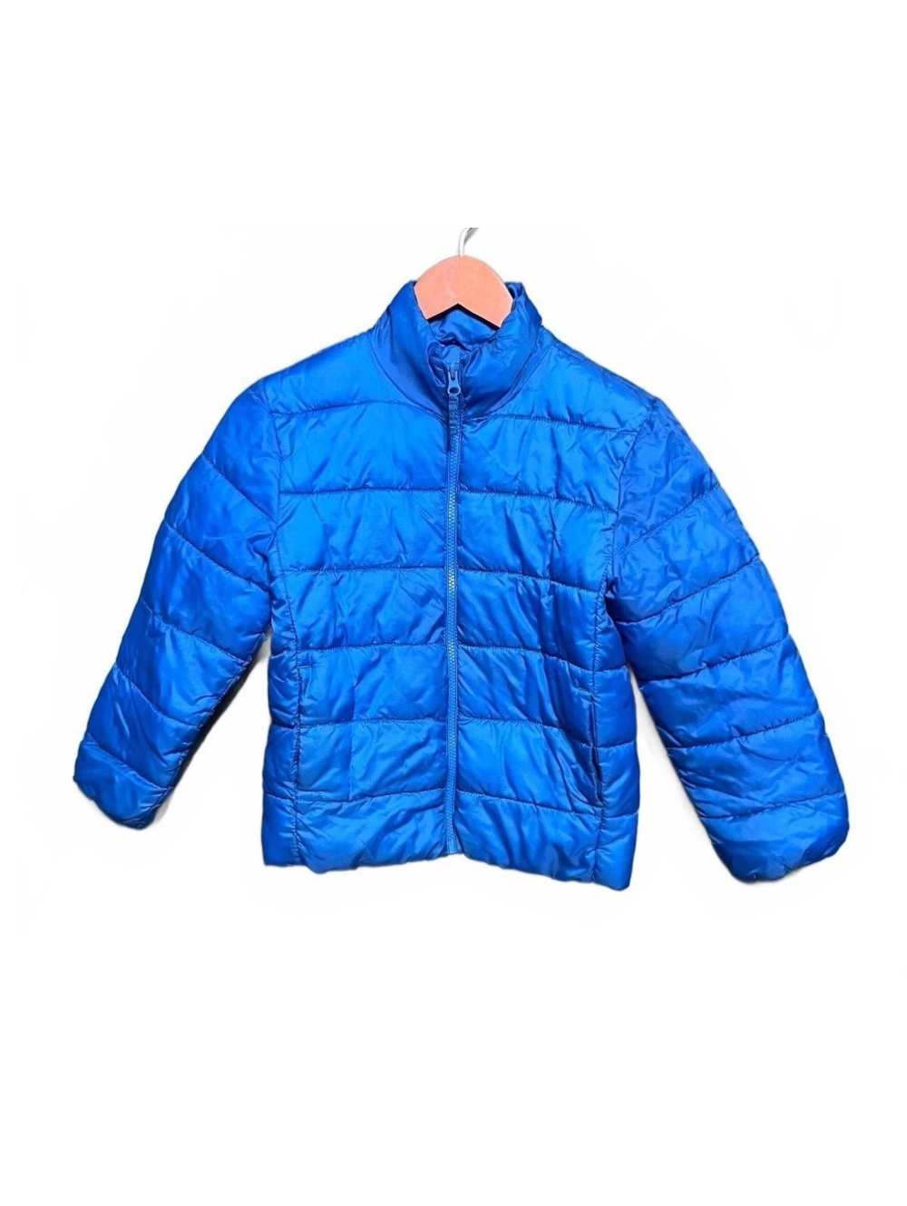 The Children's Place Boys Blue Puffer Jacket Size M 7/8 Quilted Winter Coat